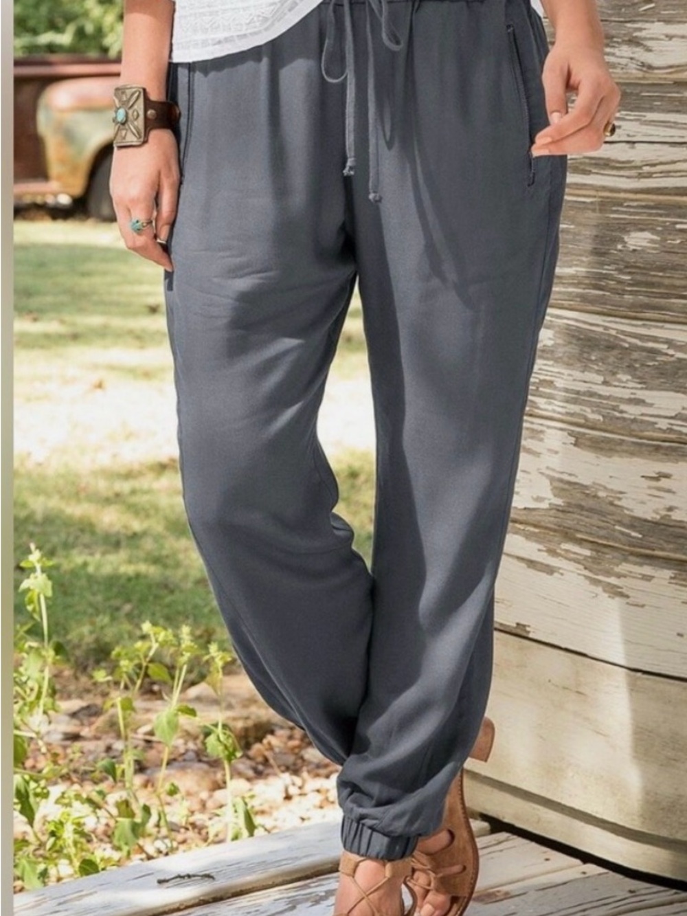 Sundance Easy Day Jogger Slate Gray Drawstring Pants